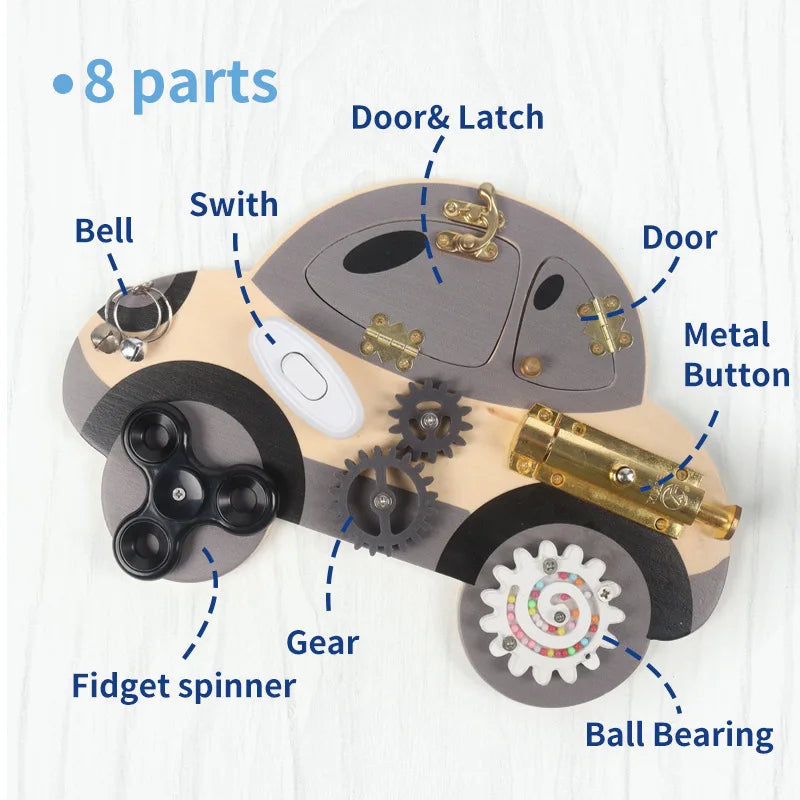 Wooden Steering Wheel Board Toy